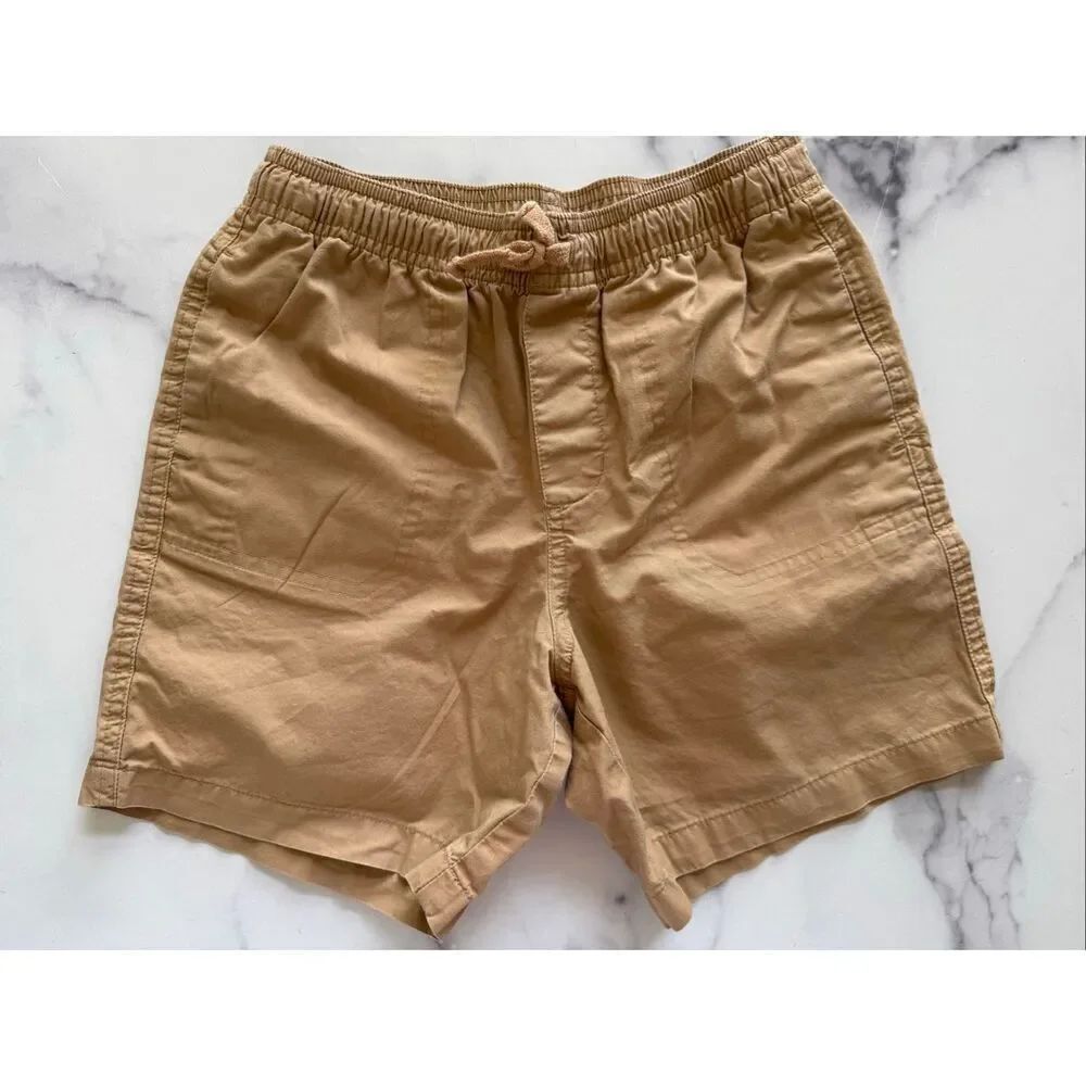 Janie & jack boys size 9-10 tan 100% cotton shorts preppy pull on